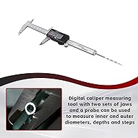 Vista 6 de findmall Cuerpo electrónico del acero inoxidable del calibrador de Digitaces con la pantalla LCD grande 0-6 pulgadas pulgadas/milímetro