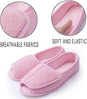 Vista 3 de Git-up -Pantuflas para mujer con diabetesartritisedema, cierre ajustable, espuma viscoelástica, punta abierta, extra ancha