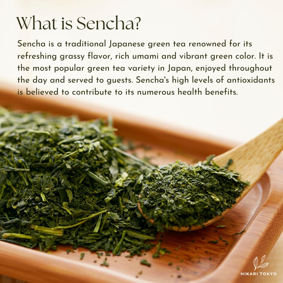 Image of Hikari Tokyo Uji Sencha Green Tea Loose Leaf | Premium Japanese Green Tea | Grown in Uji Kyoto |100% Pure and Authentic | Loose Leaf (1 KG)