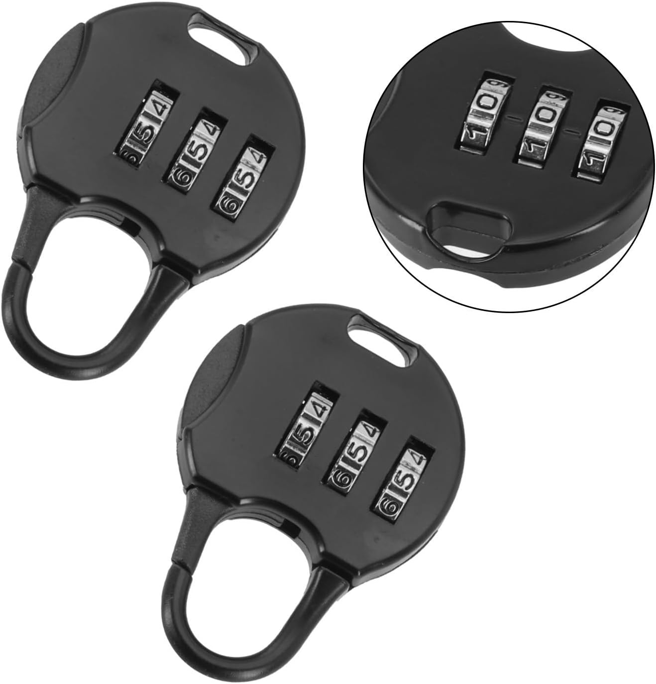 Combination Luggage Lock Password Security Padlock,Secure Your For Luggage With 3 Digit Password Combination Padlock, Alloy Steel Anti Theft Design For Travelers(Black-2PCS)