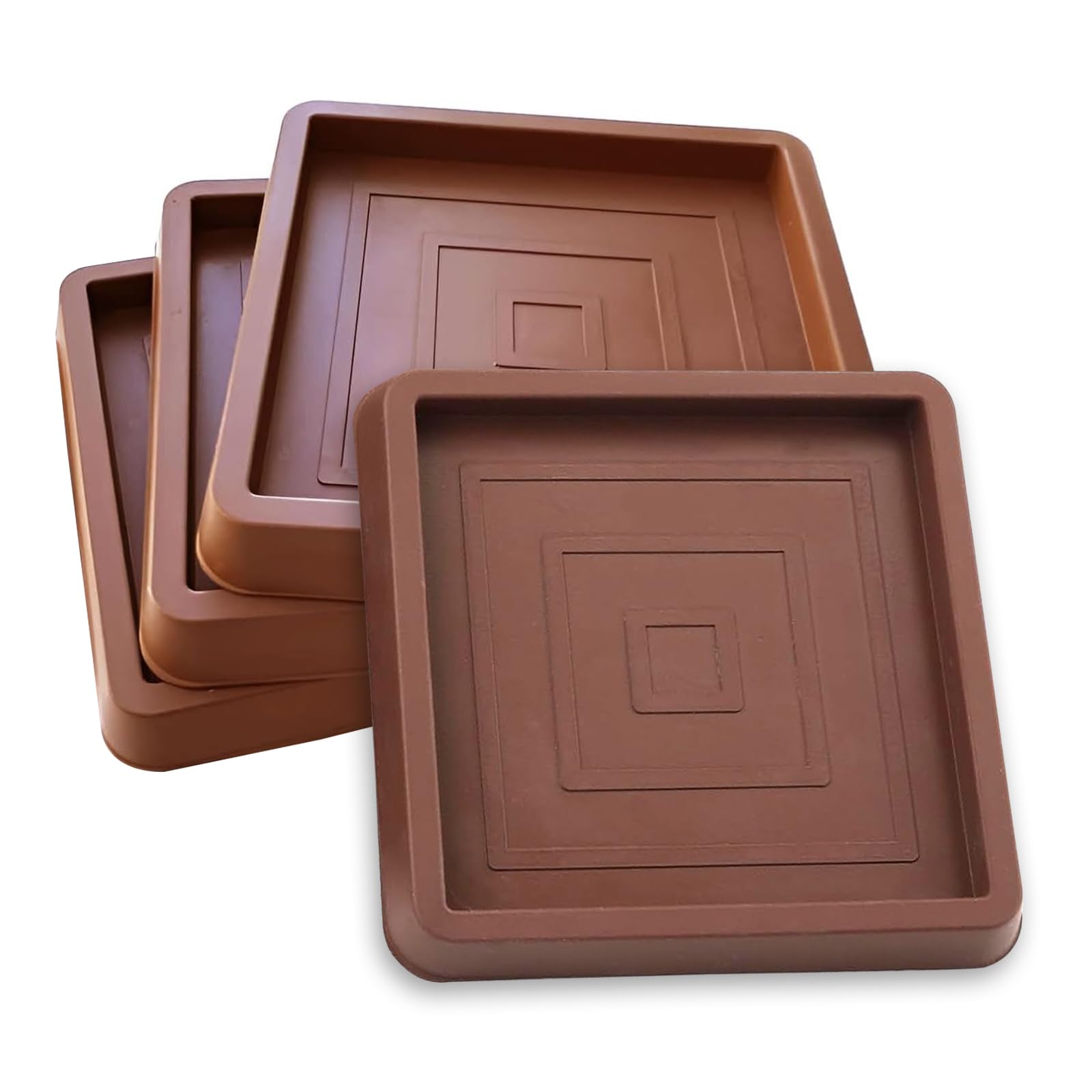 Furniture Coasters Cups 4Pcs 3.5 Inch Rubber Non-Slip Bed Leg Pads,Anti