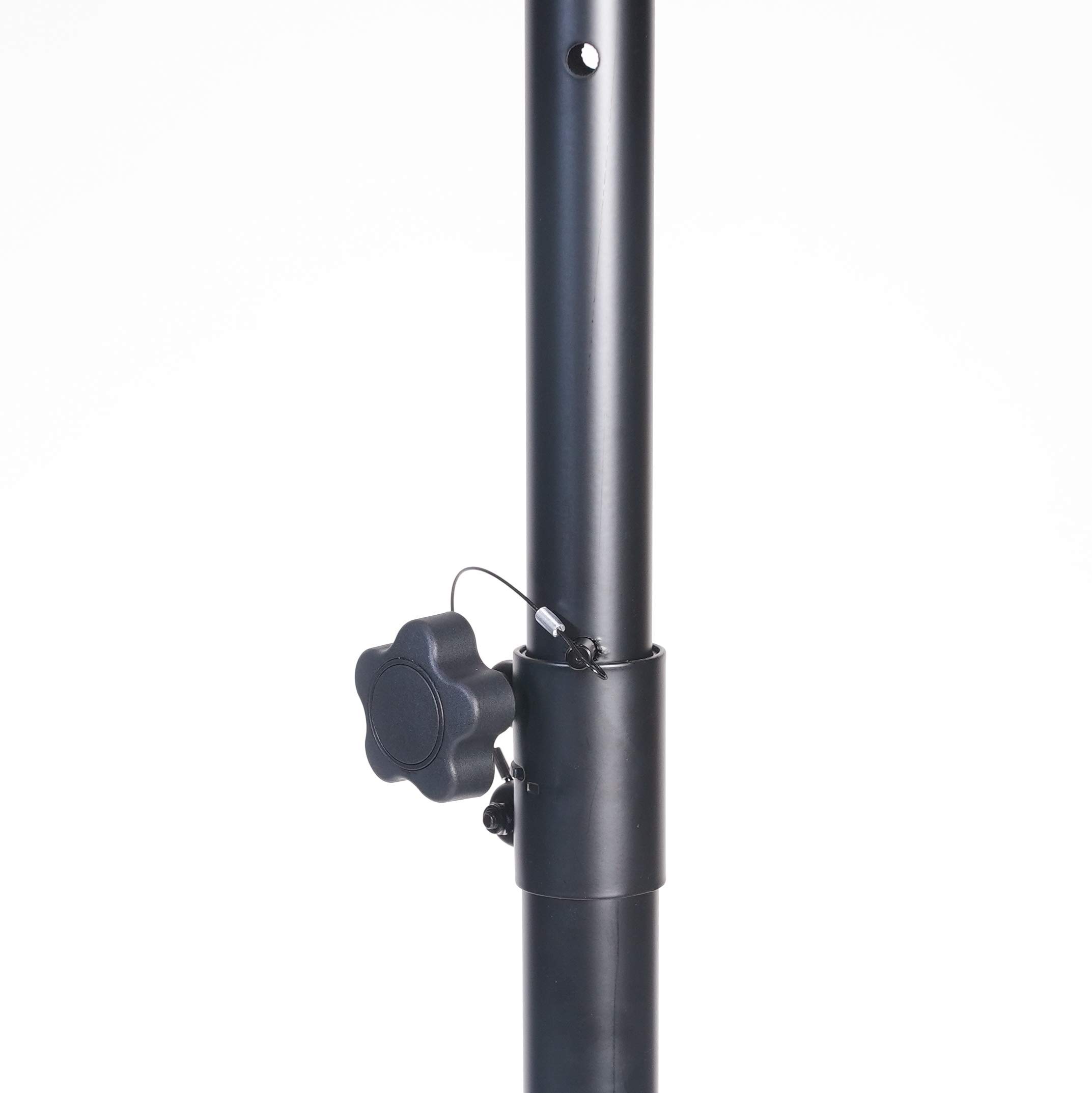Pied de haut parleur hauteur 1.14 a 2m charge 60kg - noir alu
