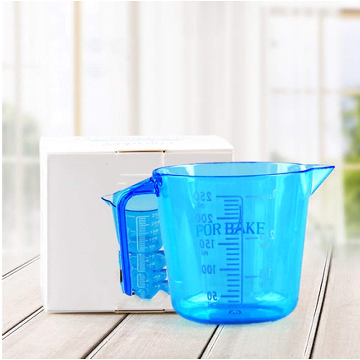 Sticker Mural Tasse à mesurer-Outils de Cuisson Tasses à mesurer en Plastique Deux échelles avec poignées Outil (Taille : 250 ML) (250 ML)