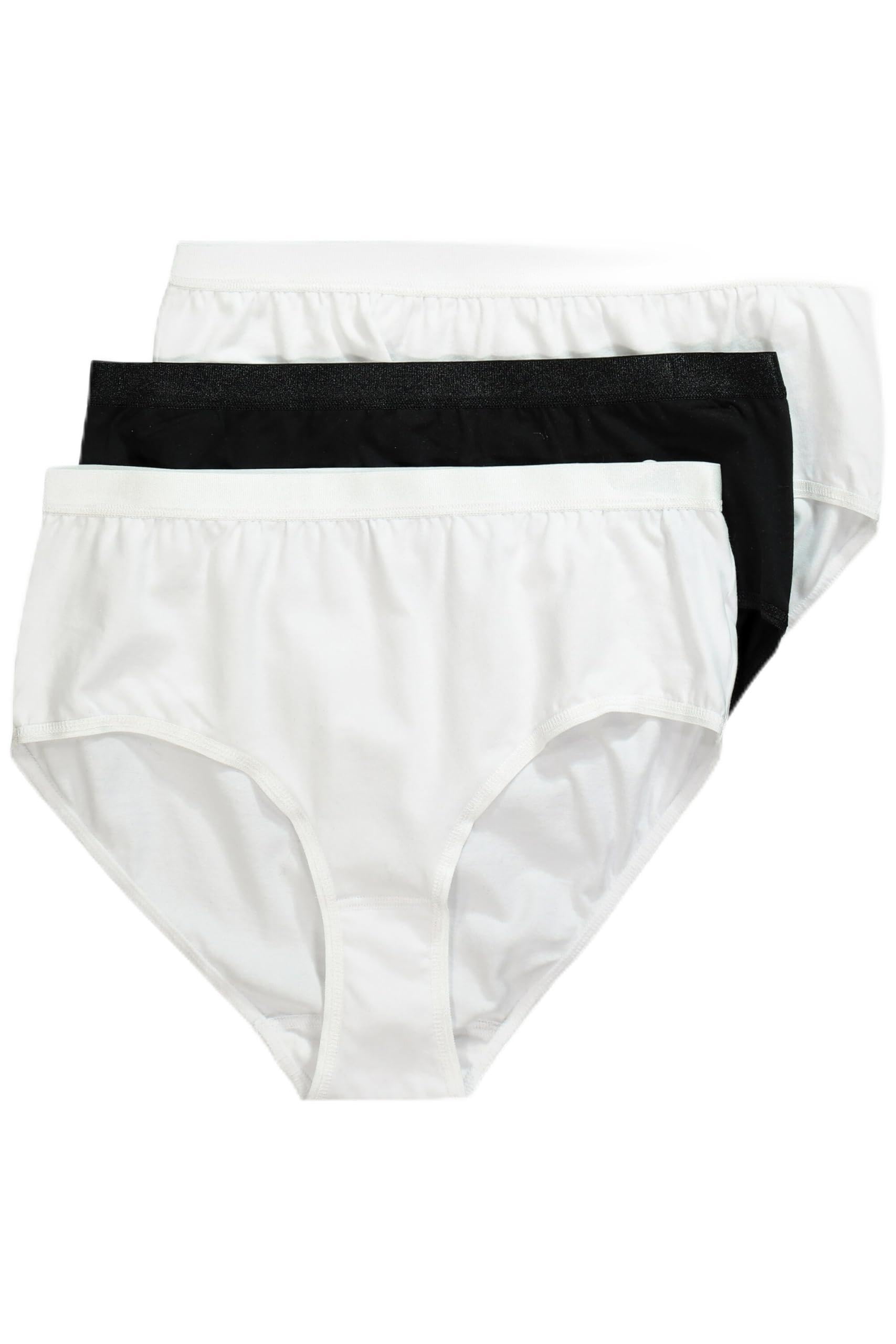 Ulla Popken Women's Taillenslips, 3er-Pack Panties 3 pack, Weiß,