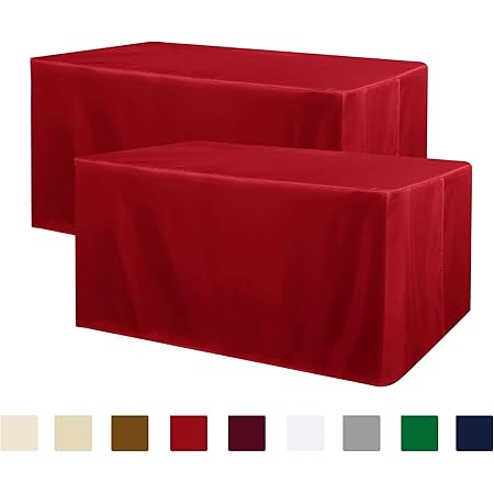 Amazon.com: Wish Care White Polyester Table Cloth for 6 Foot Rectangle ...