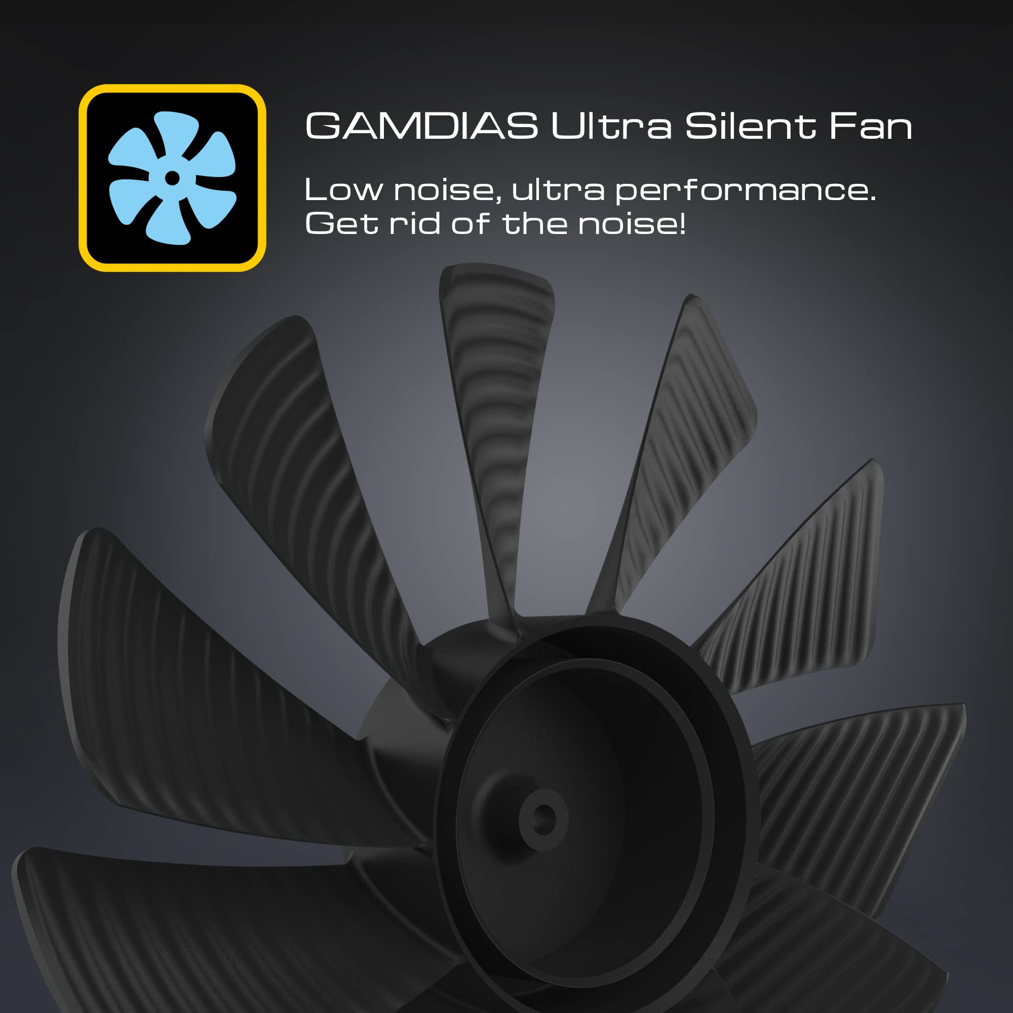 GAMDIAS Ventiladores ARGB de 120 mm, ventilador de carcasa de computadora, control PWM, compatible con sincronización de placa base, control remoto y caja de control, 55 efectos de luz integrados,