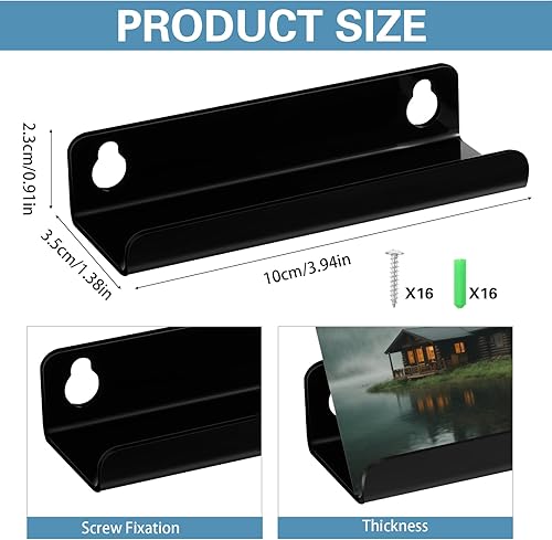 Miniatura 2 de Wesiti Paquete de 8 discos de vinilo pequeños de 3.94 pulgadas, soporte de pared de vinilo acrílico, almacenamiento en pared, pequeño estante