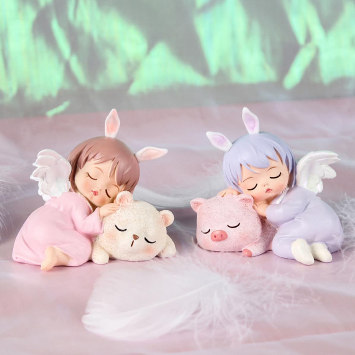 BESPORTBLE 6 Pezzi Decorazione Torta Angelo Bambina in Resina per Tavoli e | Stile Creativo e Adorabile, Figura Cartone per Cameretta, Accessorio Casa, un Pezzo