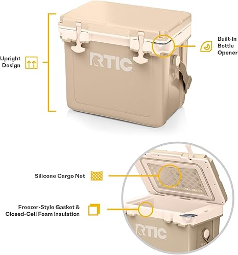 Miniatura 3 de RTIC Refrigerador duro ultraligero de 22 cuartos de galón con aislamiento portátil para bebidas, bebidas, playa, camping, picnic, pesca, barco,