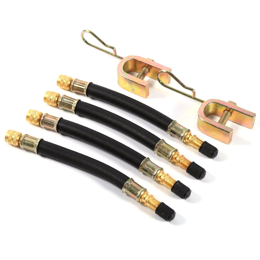 Gosknor Kit Prolunga Valvola Pneumatici 21,7cm Con Adattatore Angolato In Ottone 135° – Per Moto, Auto, Bici, Camper