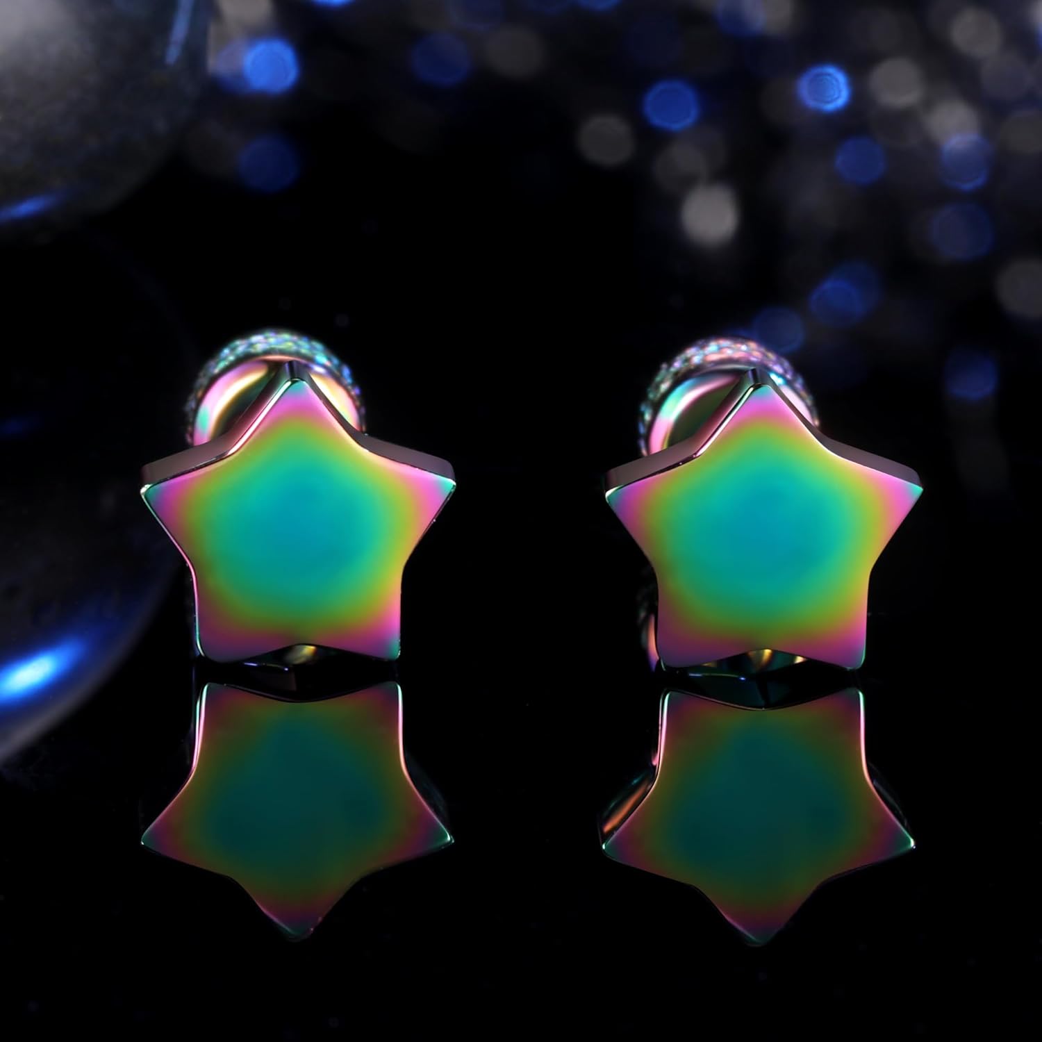 Titanium Star Butterfly Screw Back Earrings for Women Surgical Stainless Steel Hypoallergenic for Sensitive Ears Animal Ear Studs - Image 4