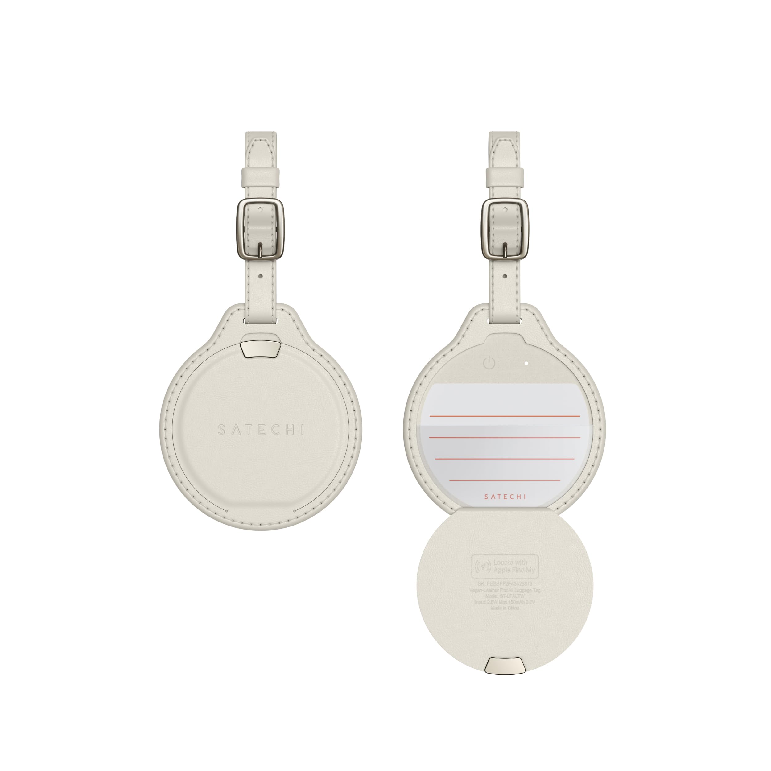 SATECHI FindAll Traceur GPS pour Bagage, Apple Find My, Beige | Localisateur Bluetooth, recharge sans fil, compatible TSA, alertes d'oubli puissantes, pour iPhone, iPad, Mac