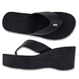 Women's Wahine Narrow Width Non-Marking Platform Wedge Slipper with Durable Nylon Straps