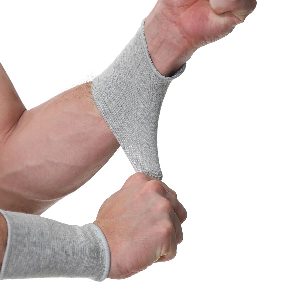NEOtech Care Wrist Brace - Elastic and Breathable Knitted Fabric for Tennis Gym Sports Grey 1 Pair Large