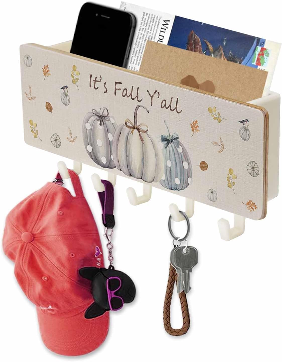 JasmineM Key Holder Wall Mount Pumpkin Decorative Key