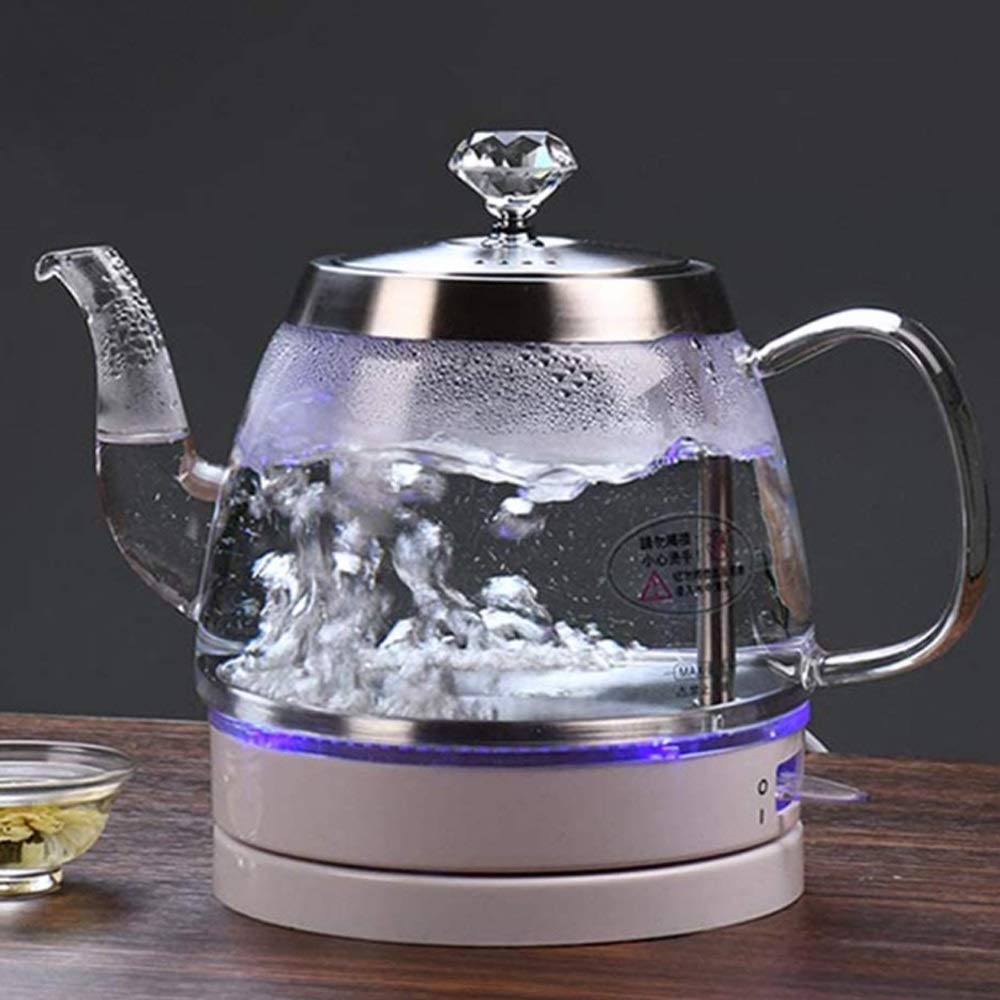 FMONH 1.0L Blue LED Light Digital Glass Kettle 2200W Tea Coffee Kettle Pot with Temperature Control & Keep-Warm Function