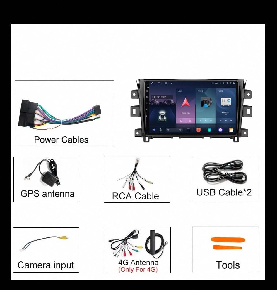 Pantalla Carplay para Nissan Navara inalámbrica que elimina cables con Android Auto y Bluetooth 7
