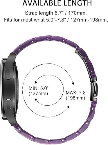 Vista 47 de Correas compatibles con Samsung Galaxy Watch 7 / FE / 6/6 Classic / 5/5 Pro / 4/4 Classic / 3 de 1.614 in / Huawei GT3 de 1.654 pulgadas, 0.787
