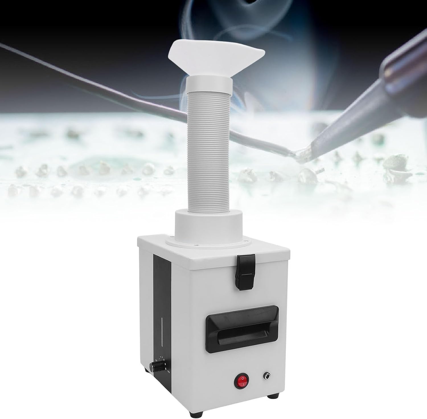 Naroote Solder Fume Extractor Kit, 360 Adjustment 2 in 1 Hose Fume Absorber with 3 Stage Filtration System, Desktop & Floor for Soldering, Welding, 3D Printing (US Plug)