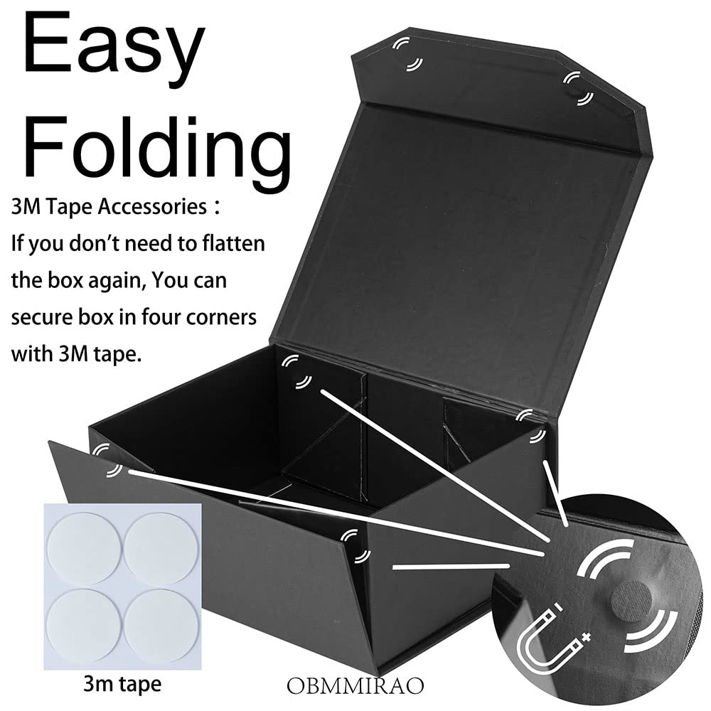 PLINJOY Caja De Regalo Dorada Para Regalos Con Cinta De 10.8 X 7.5 X 3.5 Pulgadas, Caja De Regalo Transparente Con Cierre Magnético De Ventana, Cajas De Regalo Con Tapas