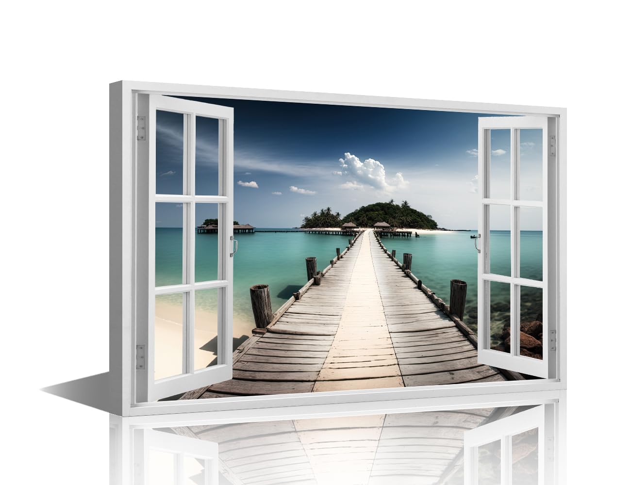 TISHIRON 1 Panel Scenery Pictures for Living Room Seascape Canvas Wall Art House Decor Beach Landscape Modern Office Decor Framed Large Wall Art for Home Bedroom, 36x24in