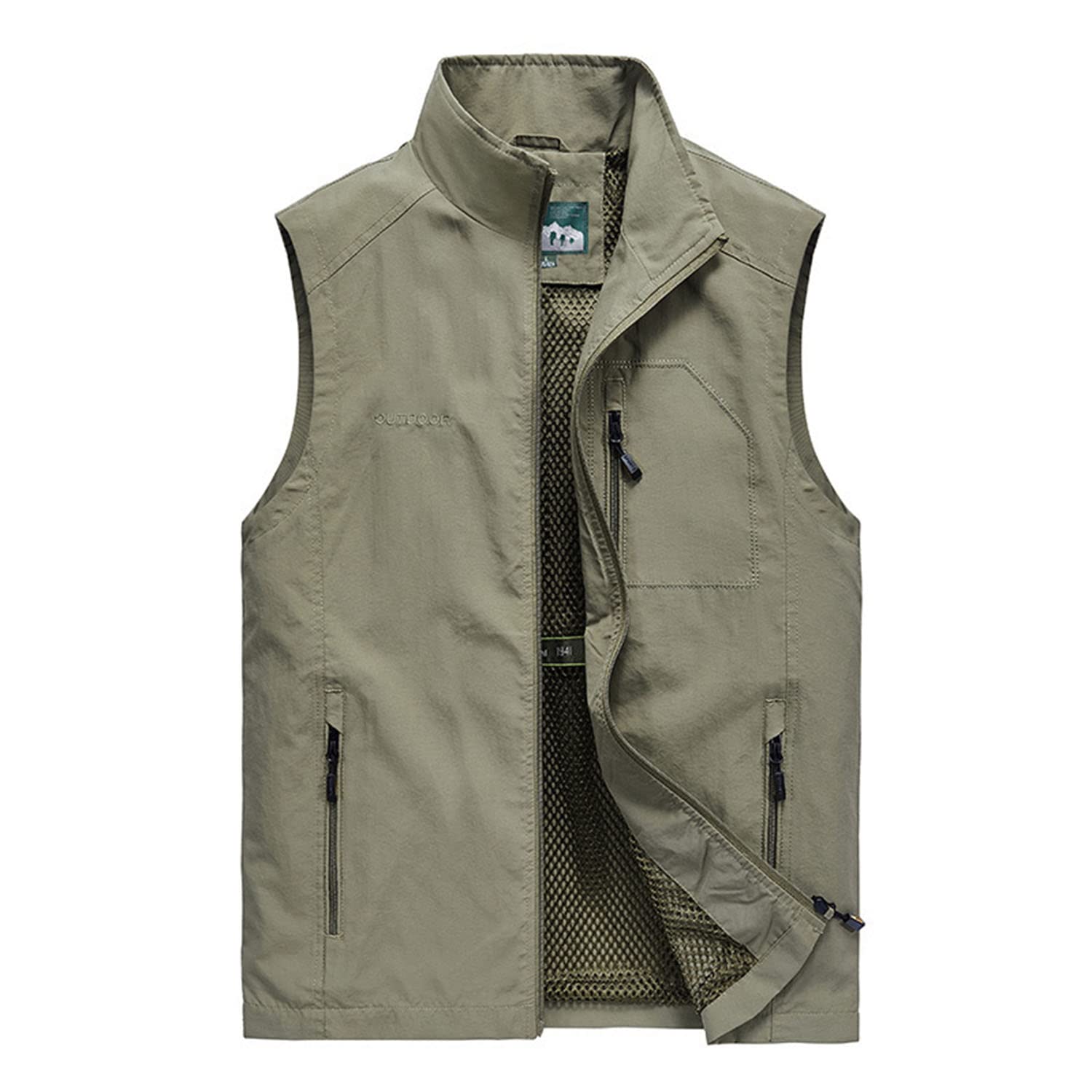 Chaleco Hombre Primavera Y Otoño Casual Outdoor Secado Rápido Chaqueta Sin Mangas Transpirable Multibolsillos Práctico Viaje Pesca Chaleco