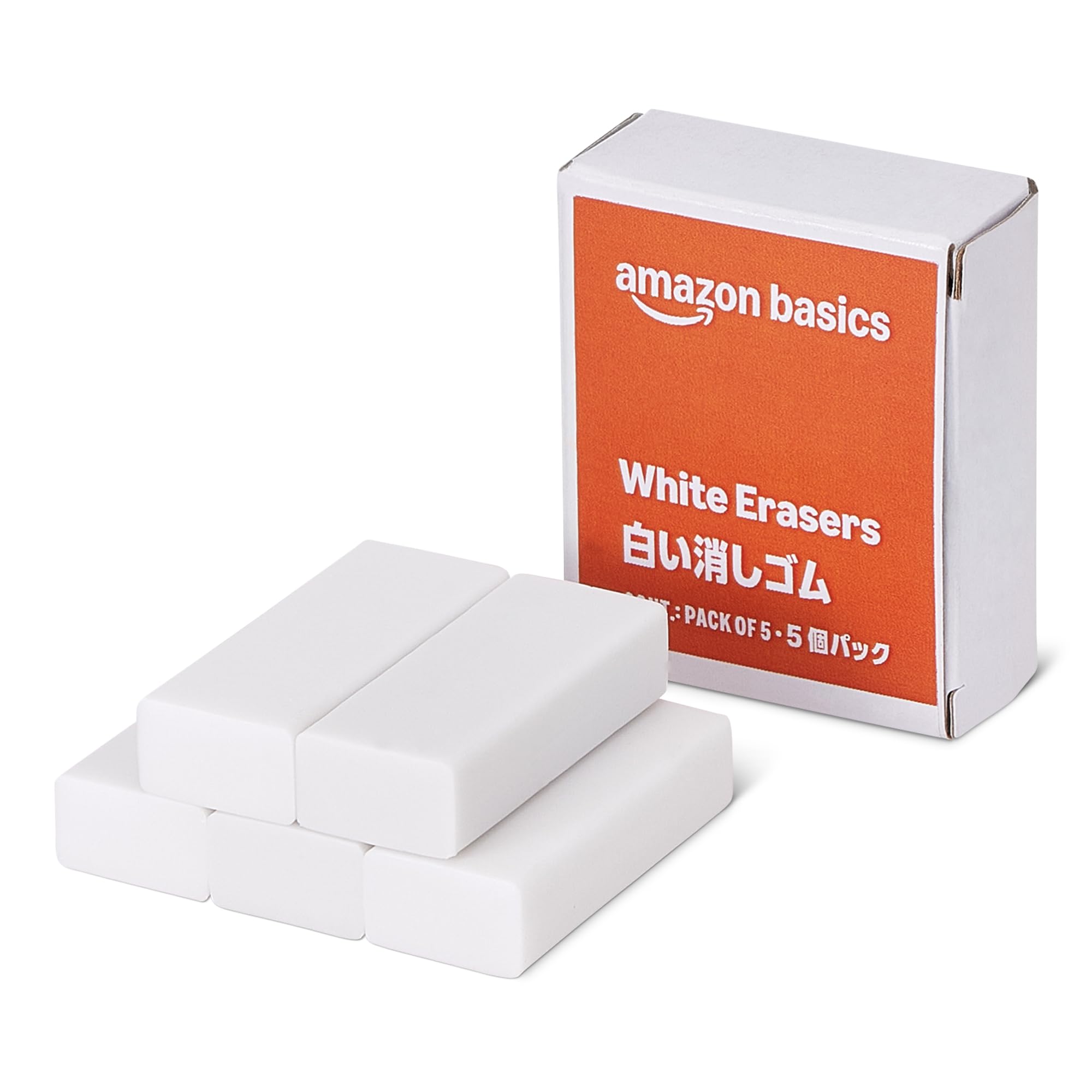 Amazon | Amazonベーシック 消しゴム プラスチック製 保護フィルム付き