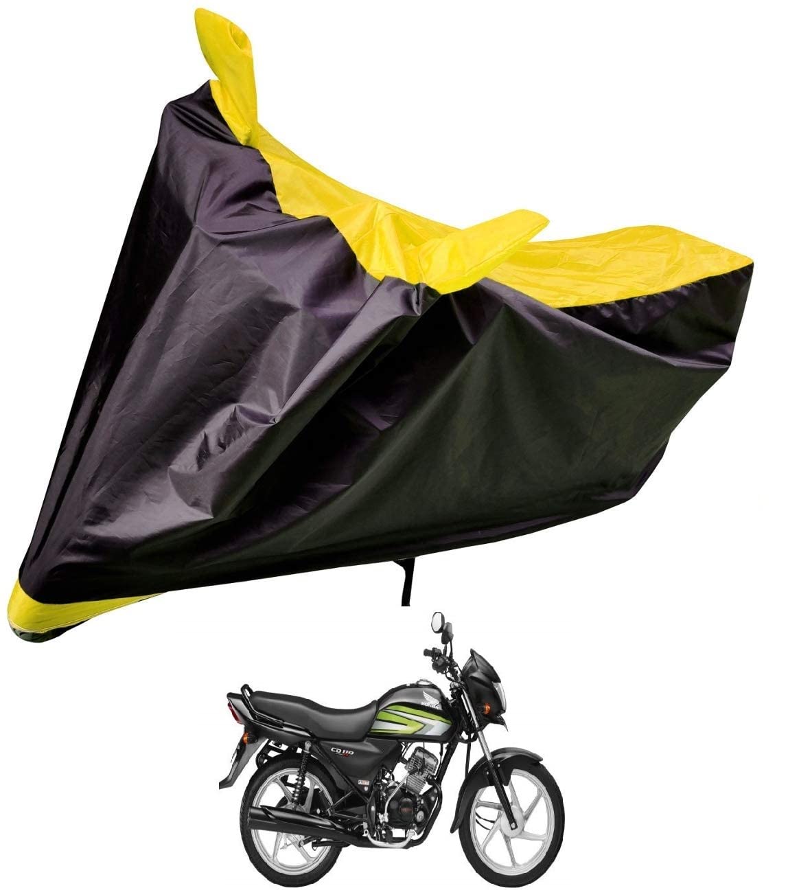 Auto Hub Honda CD 110 Dream Bike Cover Waterproof/CD 110 Dream Bike Cover/Bike Cover CD 110 Dream Waterproof/CD 110 Dream Body Cover/Bike Body Cover CD 110 Dream (Black, Yellow)