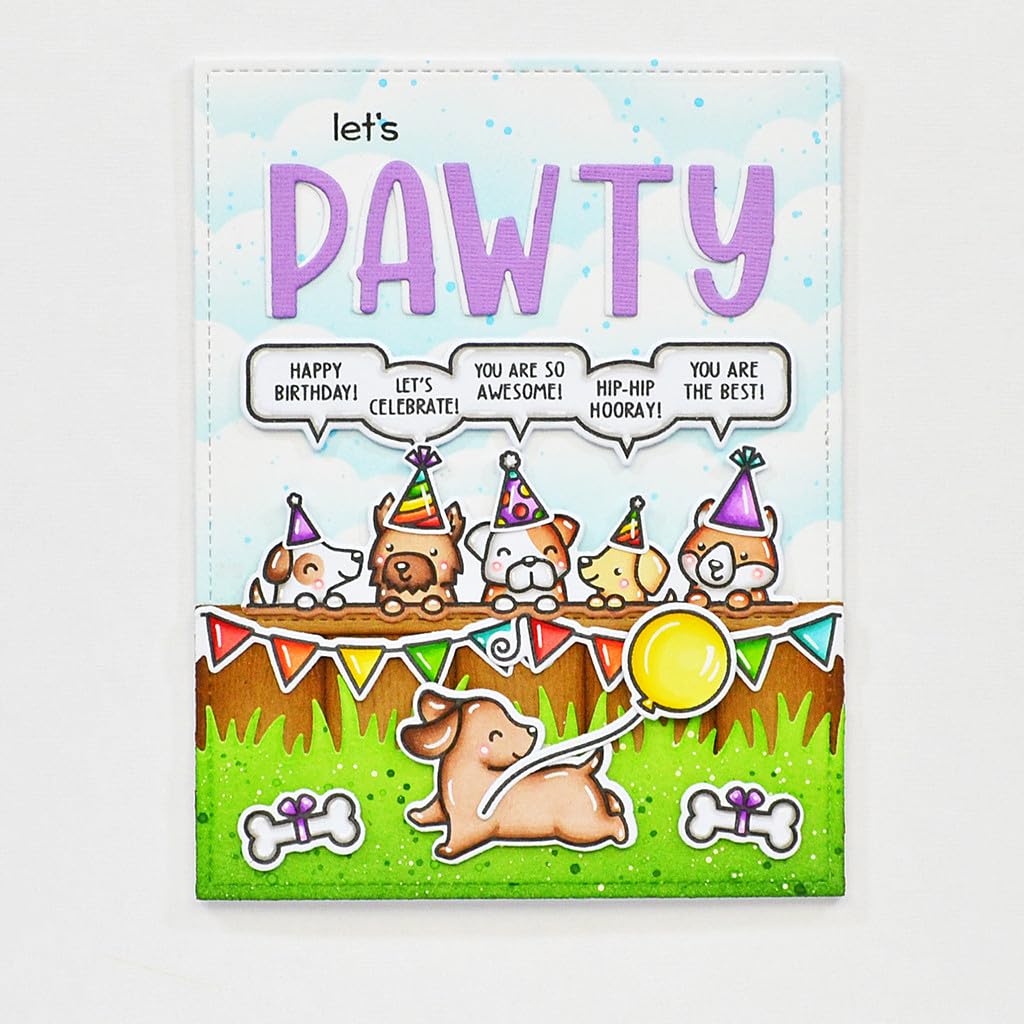 Lawn Fawn Set Di Timbri Trasparenti - Simply Celebrate Winter Critters LF3231 - Con Fumetti E Insetti Invernali