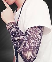 Vista 5 de Fantástico Me Tatuaje Temporal Brazo Mangas de Protector Solar Mangas Brazo Medias Para Montar Pesca Conducción, 5 unidades oscuras