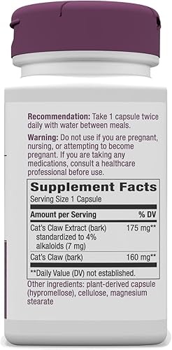 Miniatura 6 de Nature's Way Extracto de uña de gato estandarizado, 175 mg por porción, 60 cápsulas