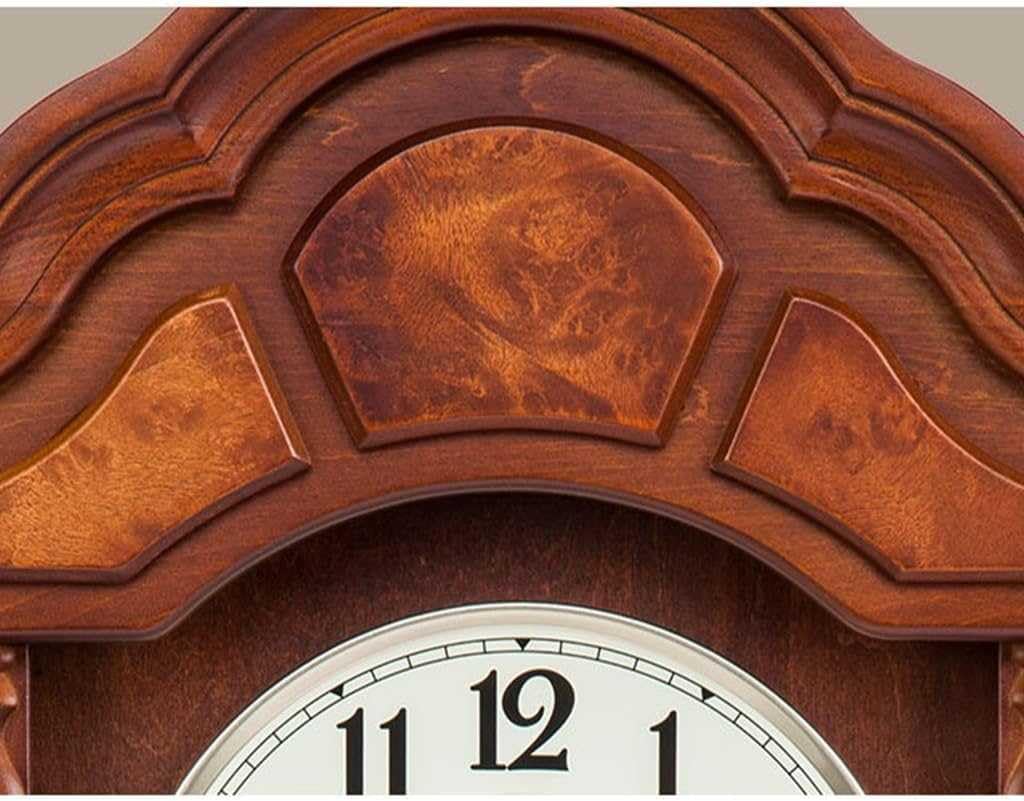 Zegar ścienny wahadłowy w stylu vintage, zegar z litego drewna do salonu, automatyczna cisza nocna, duży styl dziadka