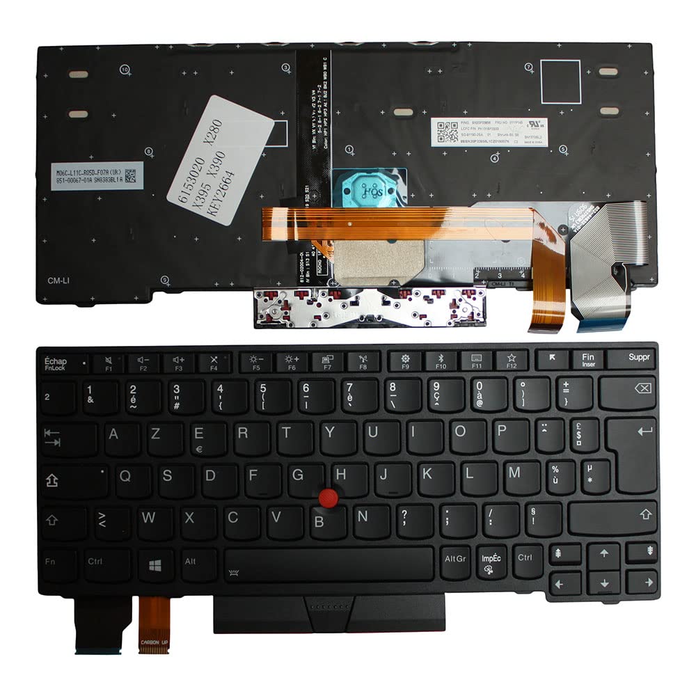 Clavier avec aiguille pour Lenovo SN20P33856 rétroéclairé Power4Laptops - 2