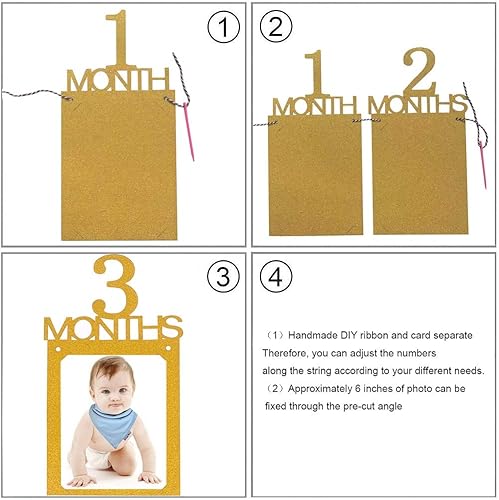 Miniatura 9 de Cartel de fotos de primer cumpleaños para niño y niña, cartel de fotos de primer cumpleaños, registro de crecimiento del bebé, imágenes de 1 a 12