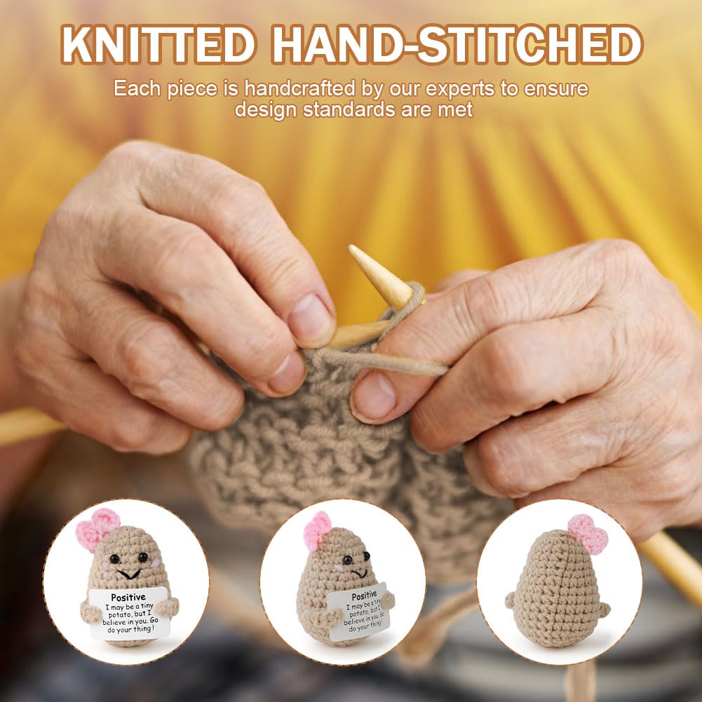 Aolso Mini Giocattoli di Patate,Bambola di Patate Divertente, Miss Bambola di Lana di Patate, Maglieria Potato, Ufficio Decorazione, Peluche Bambola per Regali di Compleanno