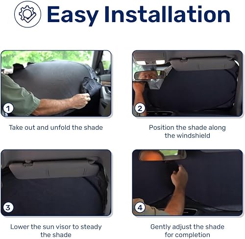 Miniatura 6 de Highland Cow Family - Parasol divertido para parabrisas de automóvil, SUV, camión (55 x 29 pulgadas), parasol de automóvil, bloquea los rayos UV,