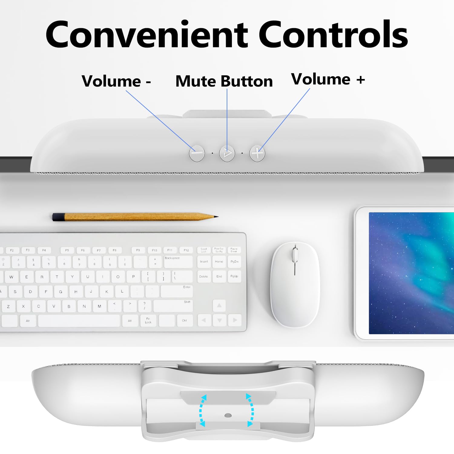 ZETIY Soundbar USB Per PC - Altoparlante Mini Da Scrivania Con Clip, Plug & Play Per Monitor, Notebook E Desktop - Foto 4