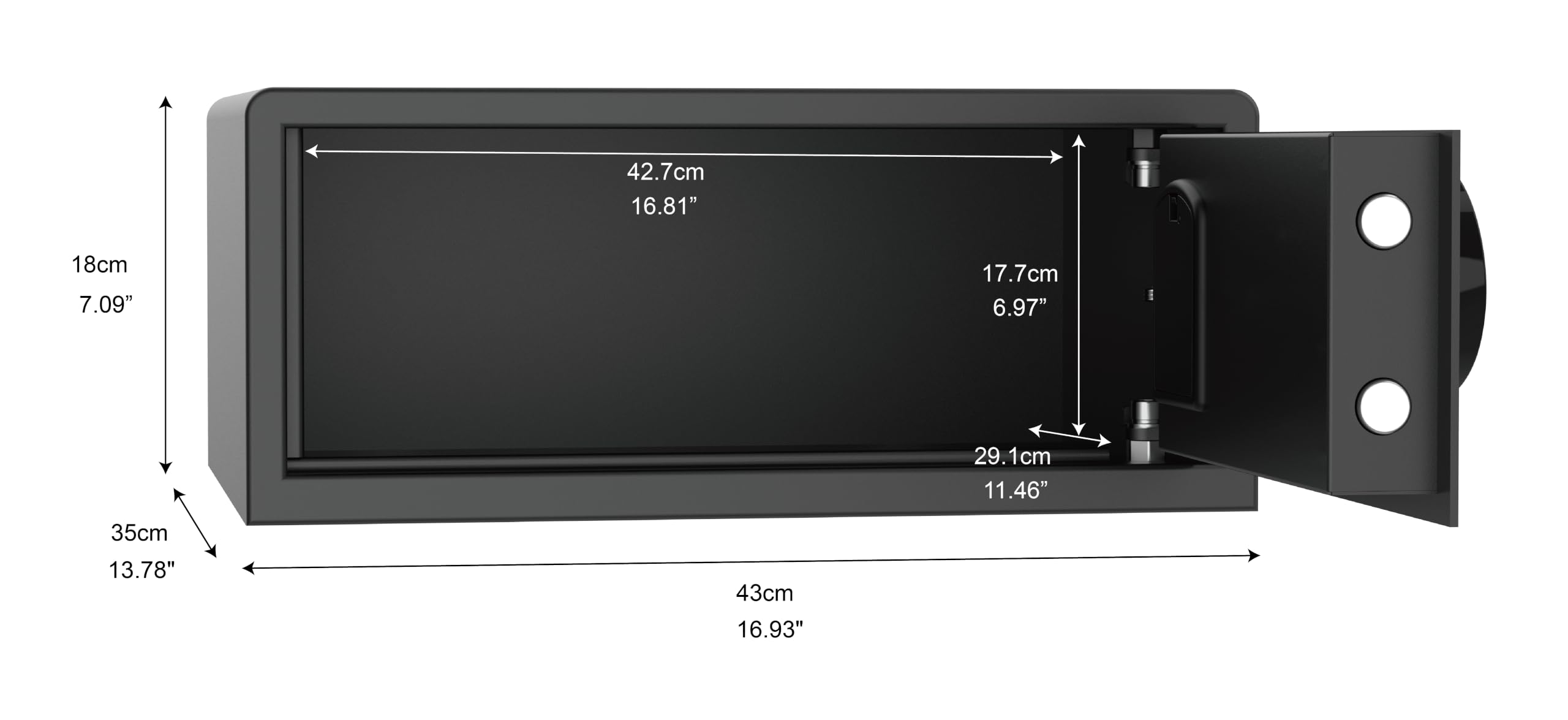 Executive Safe ACS-4 - Cassaforte digitale per computer portatile, per casa, ufficio e hotel, adatta per laptop da 17", mensola, tastiera elettronica, bulloni motorizzati, display a LED, porta USB e