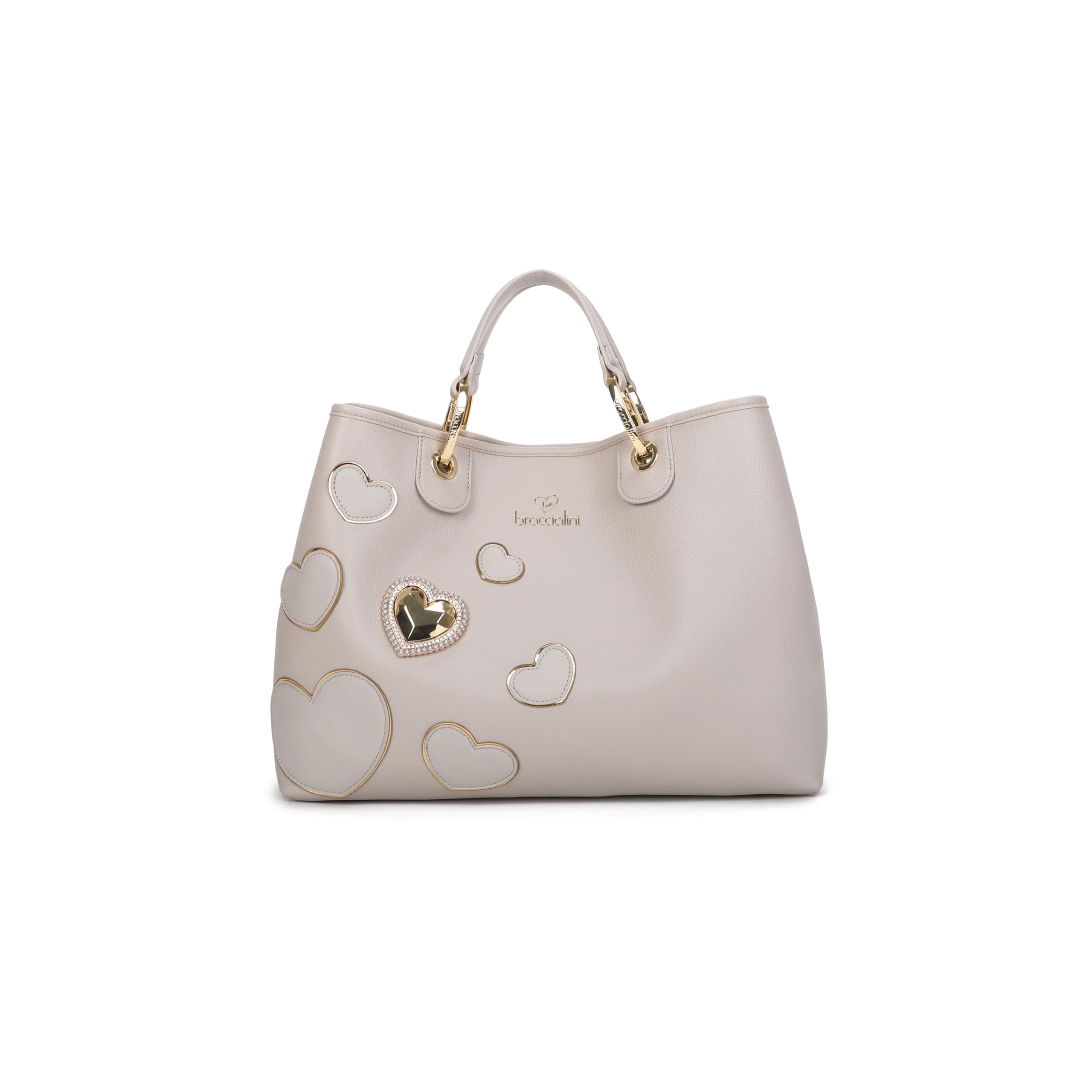 Braccialini Borsa a Mano Donna Beth Patch firmata Similpelle con Pochette