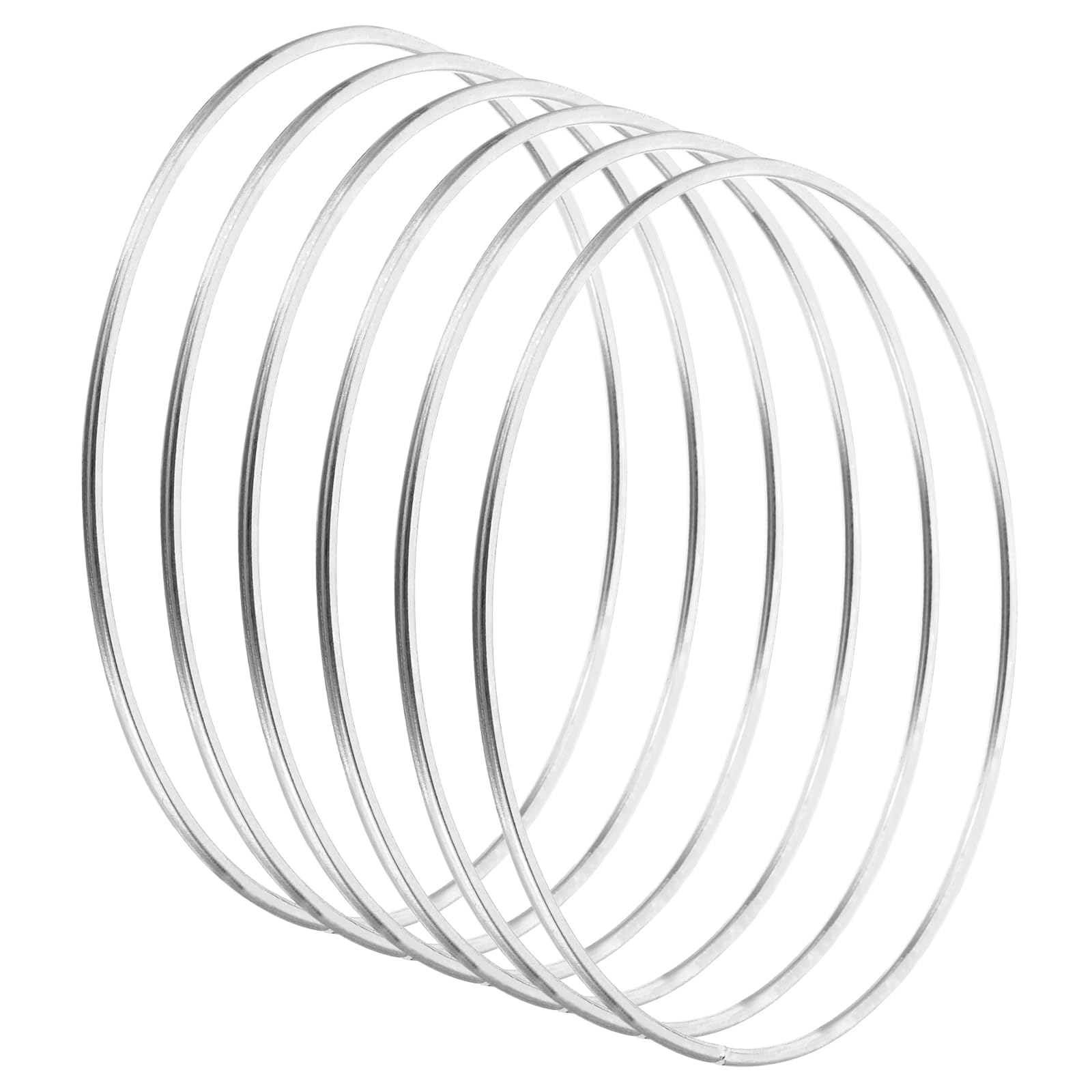 PATIKIL 4 Pouces Anneaux Attrape-Rêves En Métal - Lot De 4 Cercles Pour Macramé Et Décoration Murale Argent