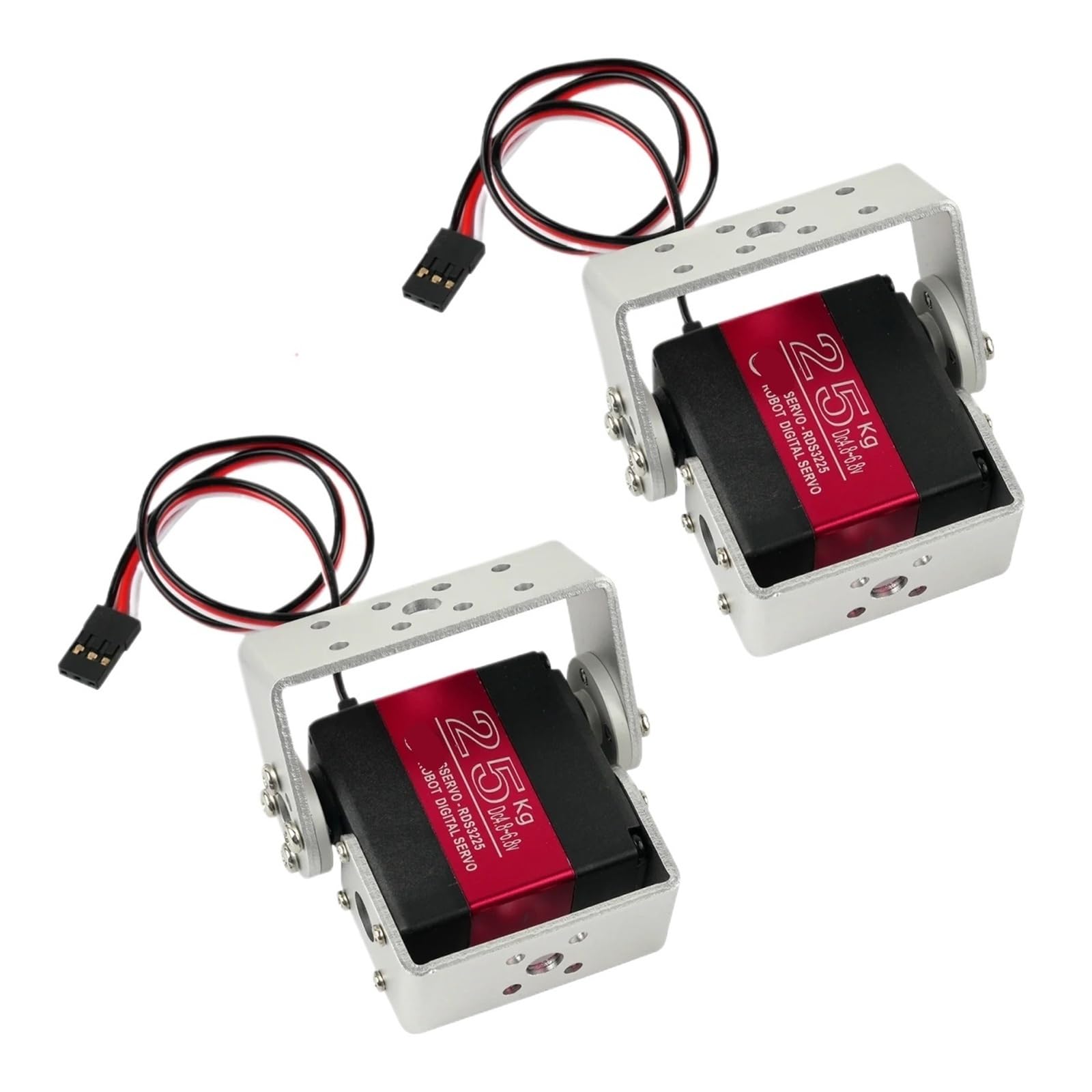 Cyfrowy serwomechanizm robotyczny z metalowym przekładnią RS3225 25 kg, 6 V, podwójny wał, montaż U, 180/270 stopni, 1/2/4 szt. (2 szt. 270 stopni)