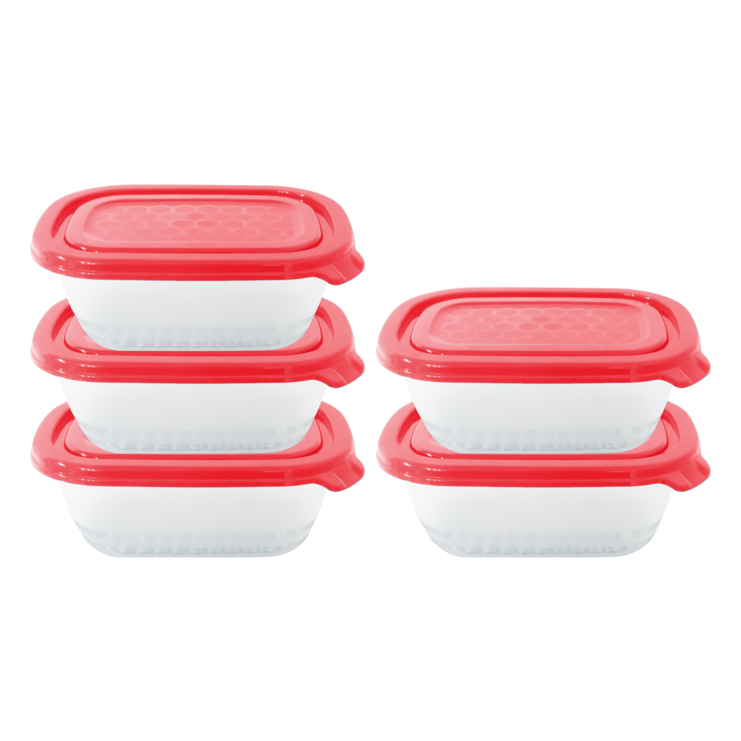 Neez Small Food Containers with Lids (5 Pack, 500ml) - BPA-Free Plastic Food Storage Containers with Lids - Stackable, Microwavable, and Freezer Safe Boxes for Meal Prep and Fridge Organization — image 1