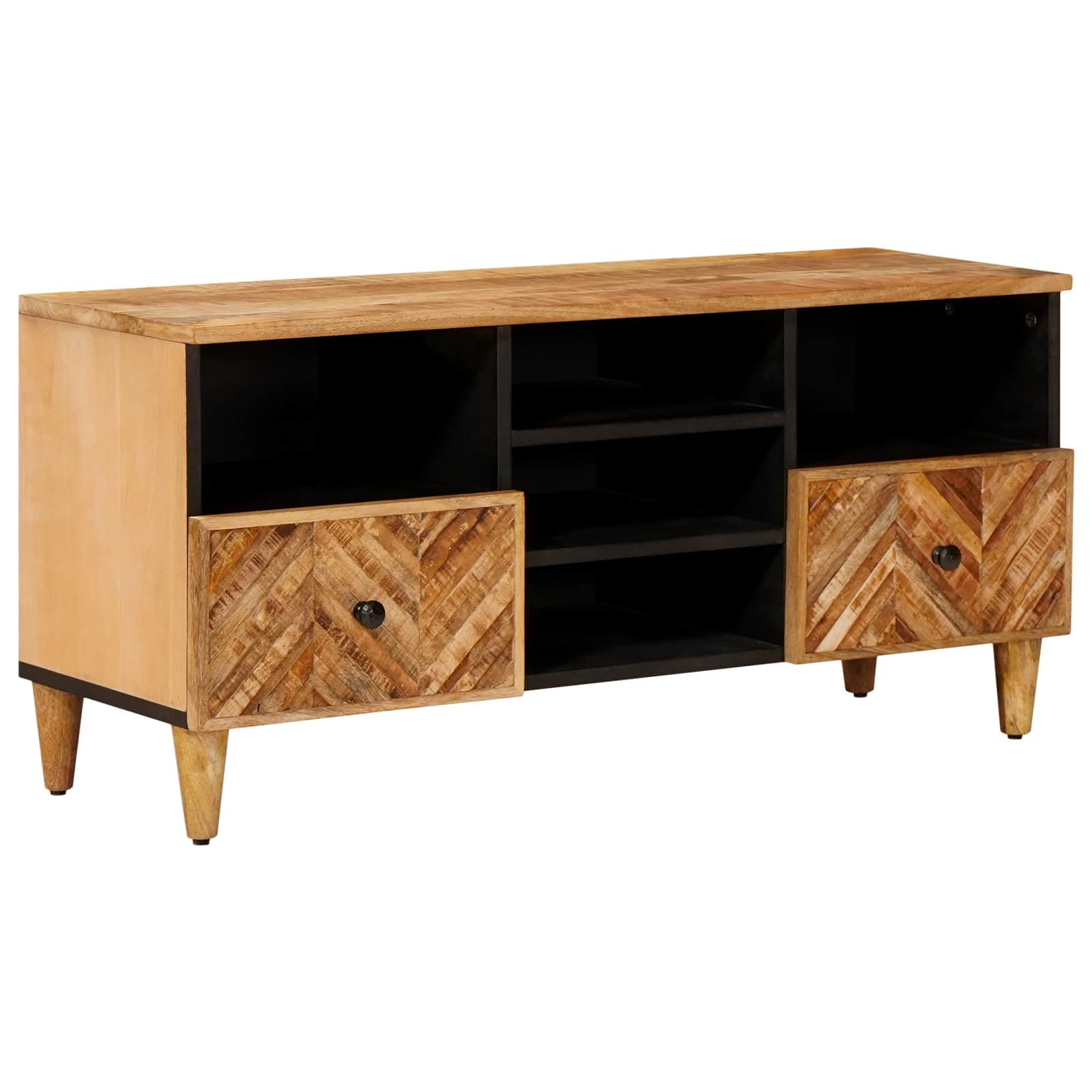 Meuble TV en bois de manguier massif au style moderne et chic