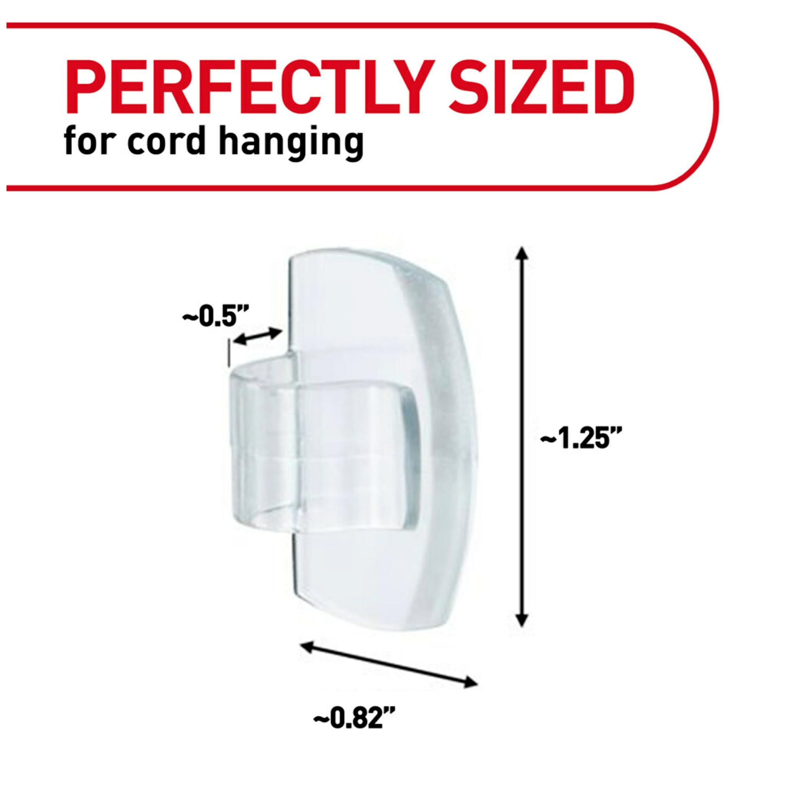 Command - Clips redondos para cables, transparentes, 4 clips, paquete de 4