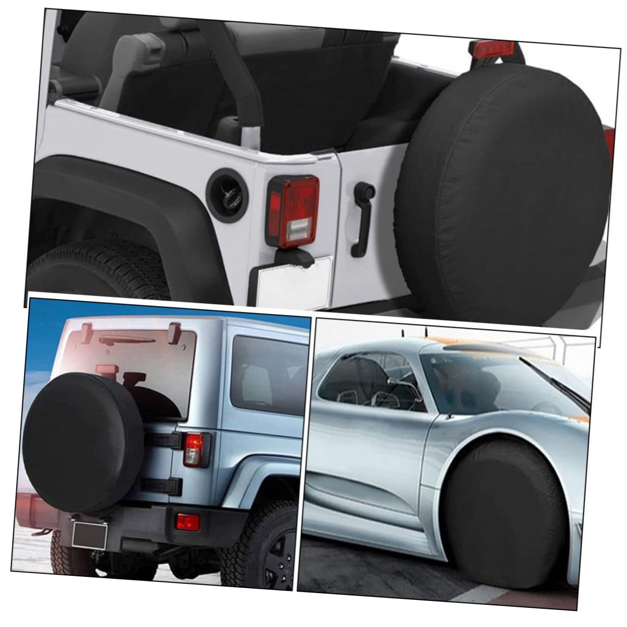 Artibetter 2 Pezzi Copriruota di Scorta Copertura Ruota di Scorta in Pvc Nero per Camper e Rimorchio Protegge Dai Detriti Costruzione Heavy Duty