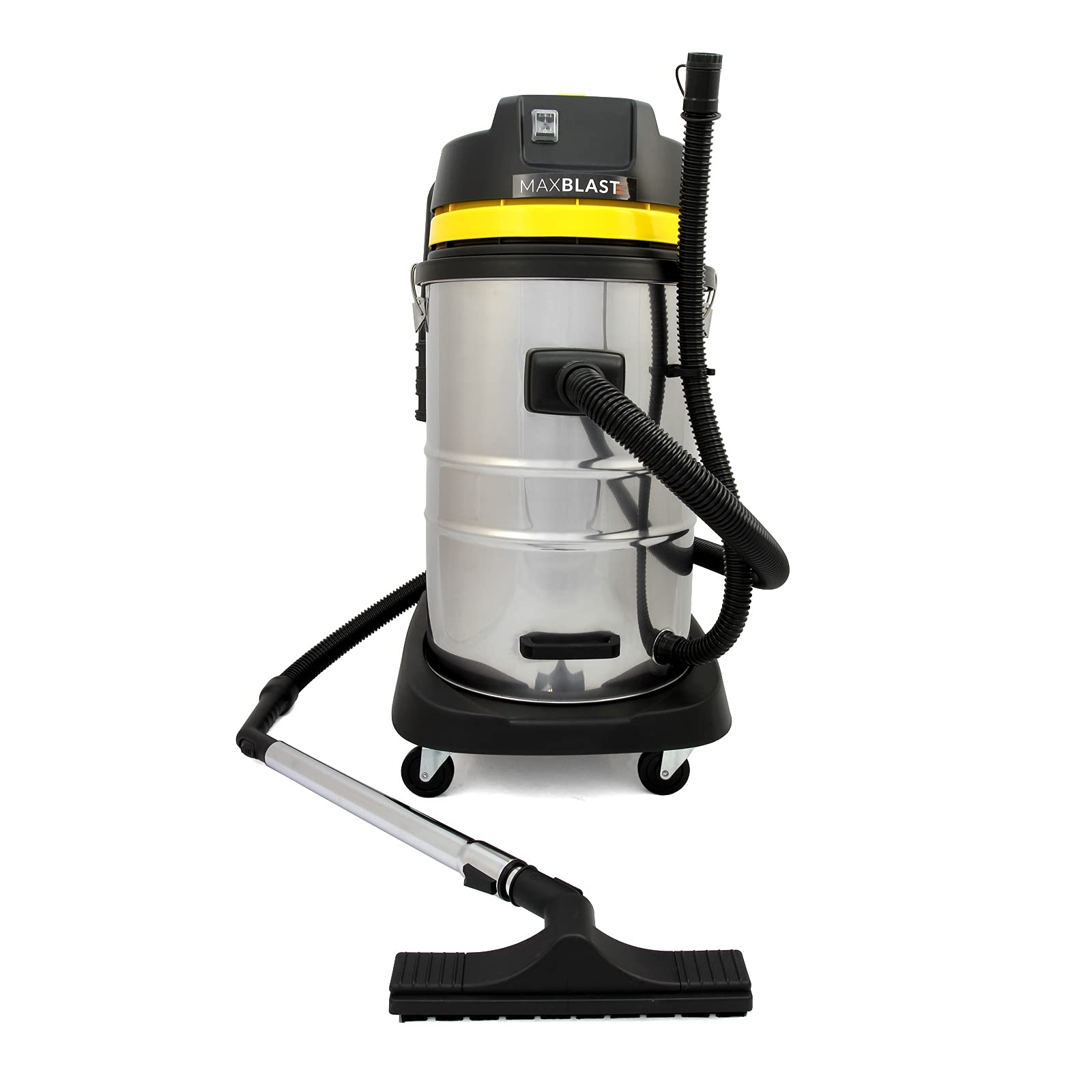 Aspiradora Industrial en Seco y Húmedo+4 Accesorios, (1400W, 60 litros / 60l) Filtro Doble (Tela & HEPA) Aspirador con Bolsa de Polvo GRATIS Aspirar Seco Liquido Mojado Powerful Wet+Dry Vacuum Cleaner