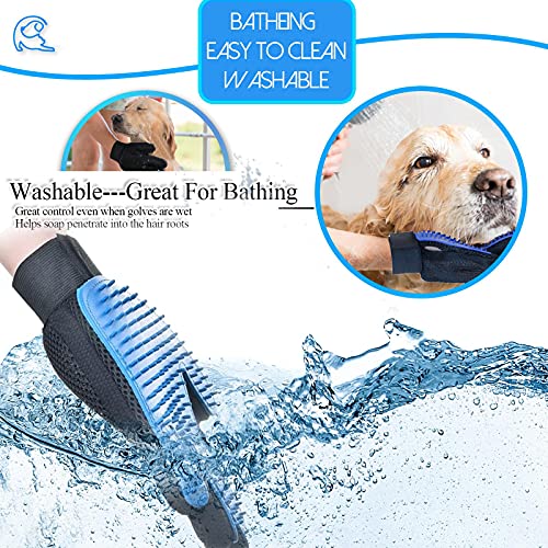 SSRIVER Haustier Fellpflegehandschuh - Sanfte Enthaarung und effiziente Massage für Hunde, Katzen und Pferde - Pet Mitt mit Bürsten für kurzes und langes Fell (1 Rechte Hand)