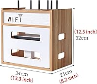 Vista 2 de Catekro Caja de almacenamiento para enrutador WiFi, gabinete WiFi para ocultar el enrutador y el módem, caja decorativa para oficina y hogar