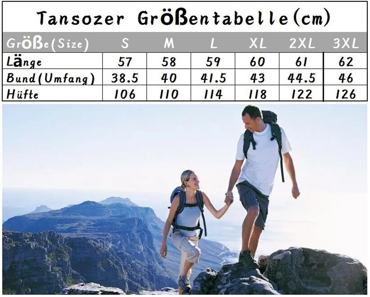 Tansozer Pantaloni Corti da Escursionismo Uomo con Tasca con Zip Escursione all'aperto Alpinismo