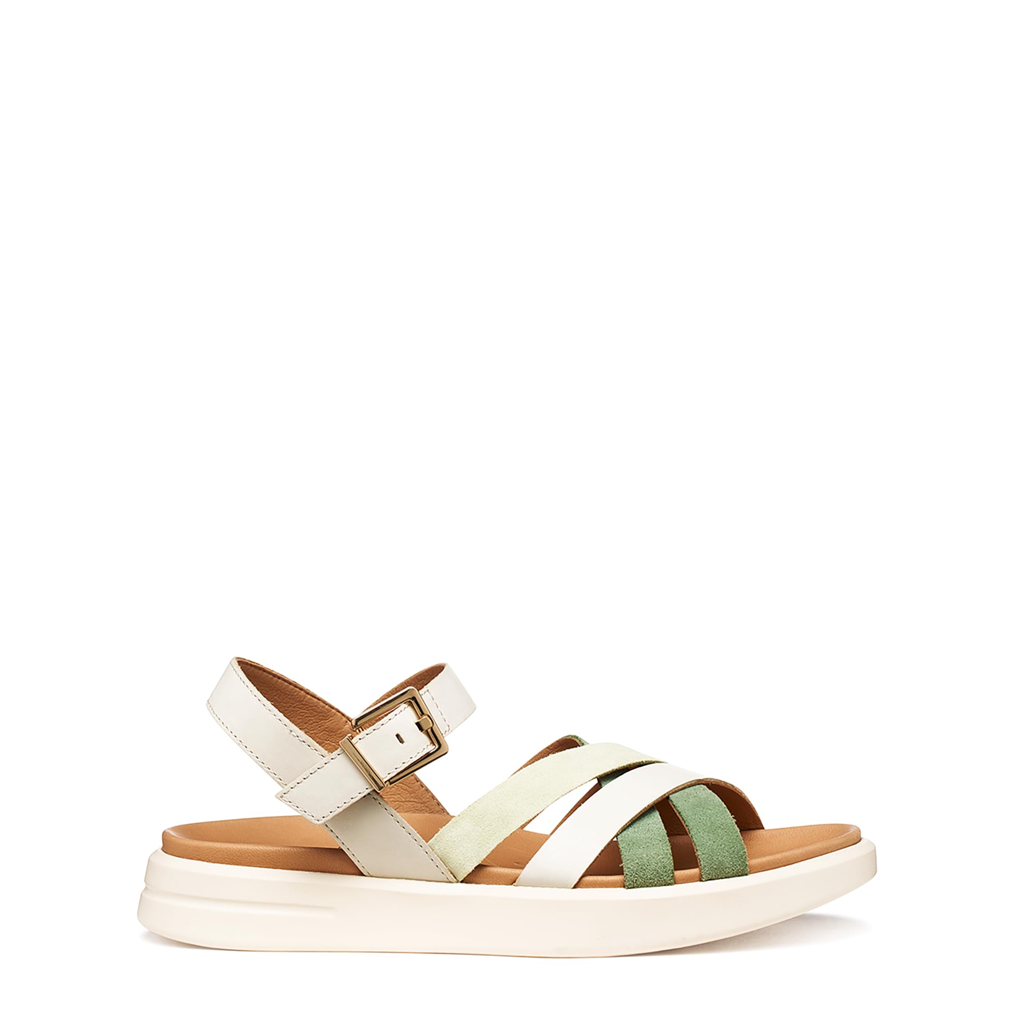 Geox Women's D XAND 2S B Wedge Sandal, LT Sand/Olive, 42 EU